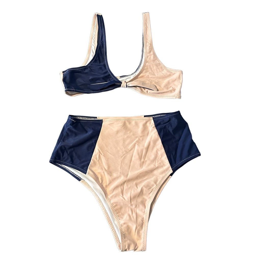 Cupshe Lost in The Dream Color Block High-Waisted Bikini Sz M Swimsuit 2 Piece - Picture 2 of 12